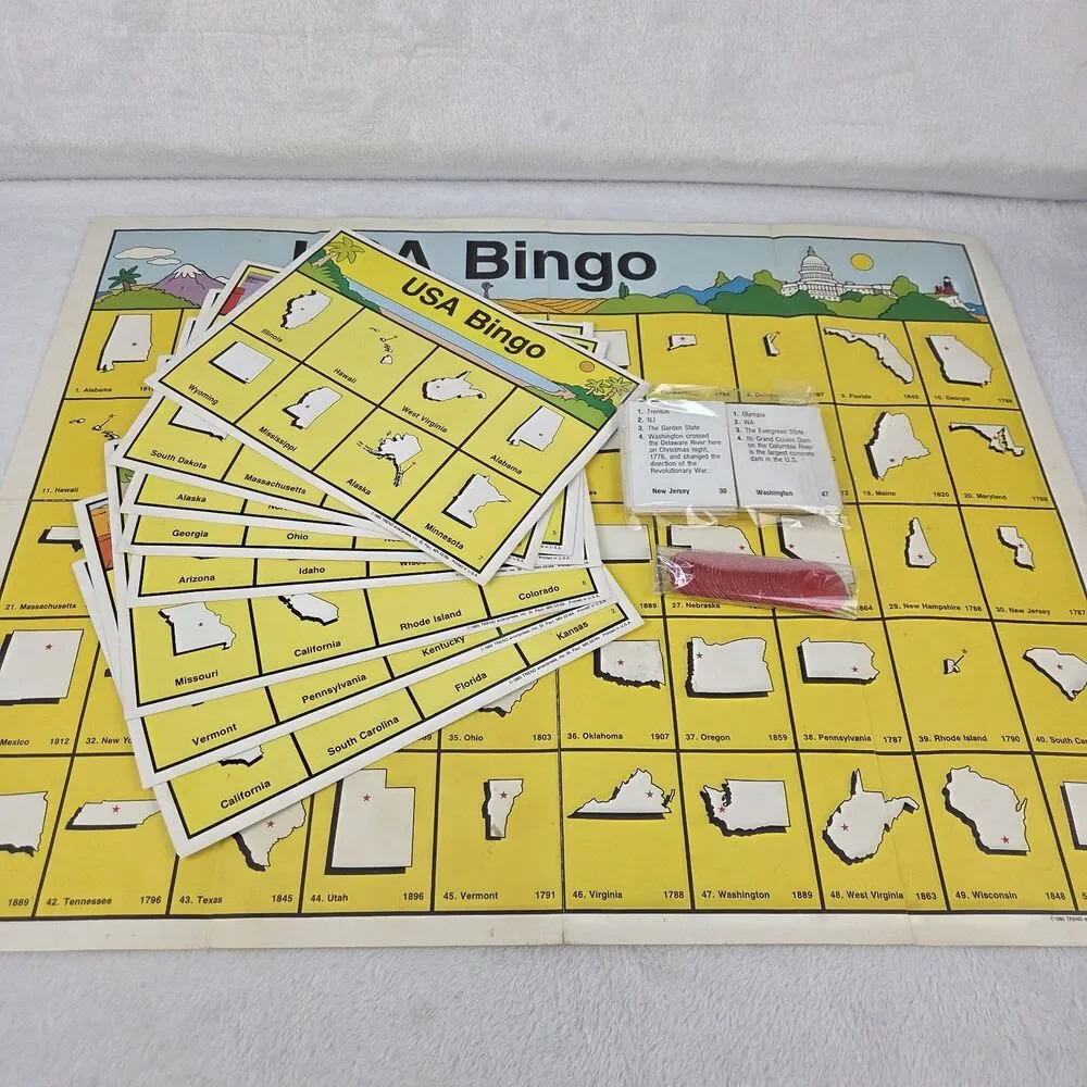 1985‎ USA Bingo Educational Board Game Trend Enterprises Vintage Complete